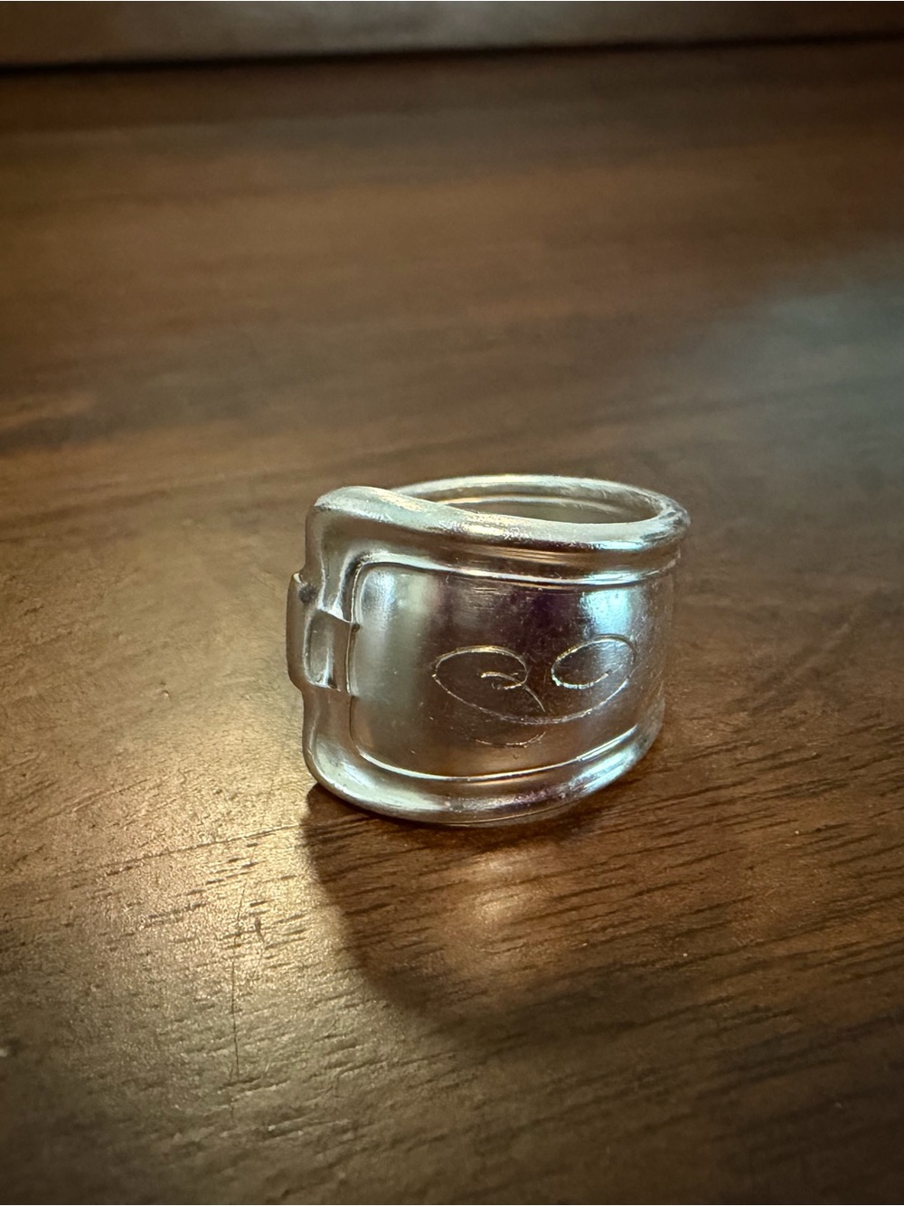 C Engraved Spoon Ring - Picture 5 of 13